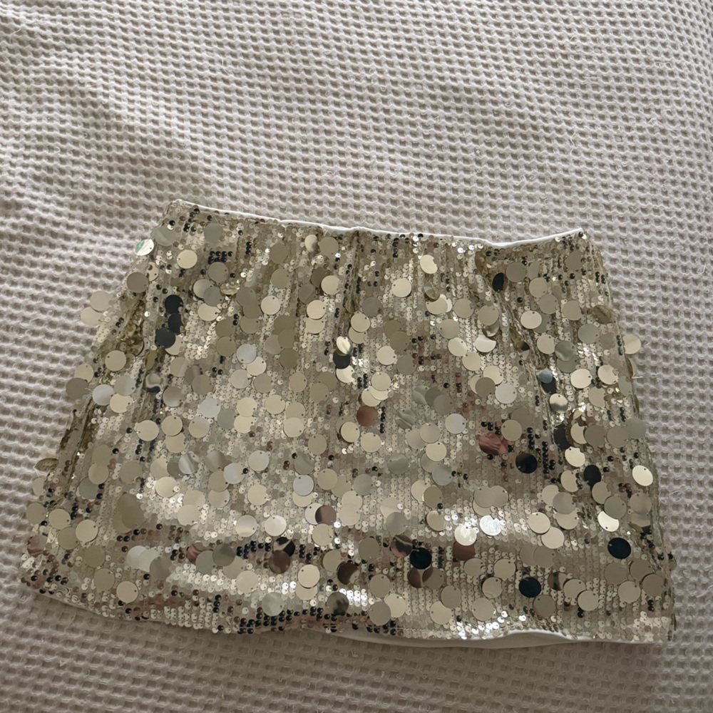 Gold Sequin Mini skirt
